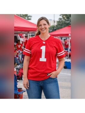 University of Houston Cougars Gen 2 Football Jersey Red White #1 Women’s XL